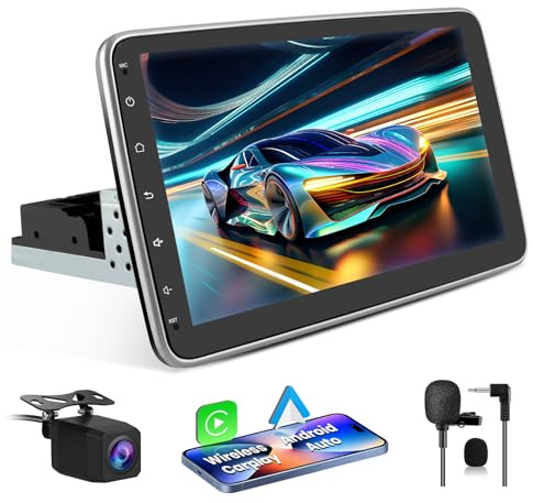 Hexinex Autoradio Android 13 Universel 1 Din | 2Go + 64Go| Écran Tactile HD 10 Pouces | CarPlay & Android Auto Intégrés | Caméra de Recul | GPS, WiFi 5G, Bluetooth 5.0, FM RDS, Commandes au Volant