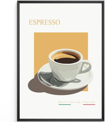 MJ-GRAPHICS® Espresso Poster Kaffee Wandbild Kueche A4 ohne Rahmen