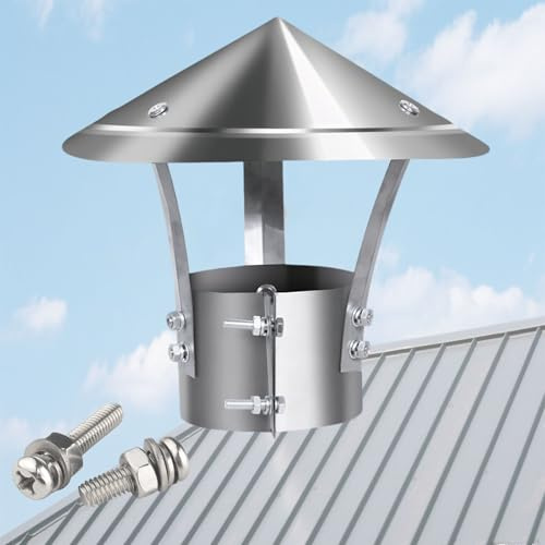 YJSGHRHL Chapeau de Cheminée Poêle, Capot de Tuyau de Cheminée, Capuchon de Cheminée Anti Pluie for Conduit de 180-240mm de diamètre, Couvercle de Vent for Toit, avec des vis métalliques(20cm)