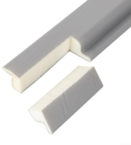 Juego de tiras de sellado de ventana corredera, kit de burlete para ventanas de acero de plástico, sellos interiores exteriores de 9.84 pies, espacio medio, polietileno gris