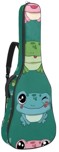 Niedliche und bezaubernde Gitarrentasche für Haustiere, gepolsterte Tasche für Akustikgitarre, Rucksack mit verstellbaren Schultergurttaschen, Mehrfarbig 02, 42.9x16.9x4.7 in, Lässiger Tagesrucksack