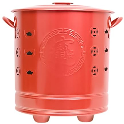 Burn Barrel - Contenitore per fuoco in acciaio per uso esterno sicuro, cestino per la combustione della spazzatura con design di ventilazione, braciere per cortile, giardino, patio e campeggio