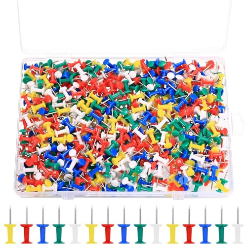 600 Pcs Punaises Tableau Liège, épingles à Punaises Decoratives Multicolores pour Tableaux d'Affichage, Tableaux en Liège, Bureaux, Maisons