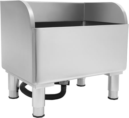 Floor Mop Sink | Stainless Steel Mop Service Basin | With Drainage/Strainer | Floor Mount Slop Sink | for Laundry Room, Kitchen, Restaurant, Garages | Baffle Design (23.6L x 16.1W x 21.7H)