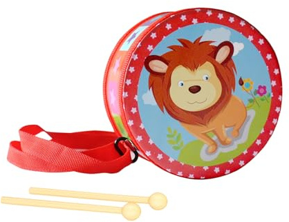 Trommel Für Kinder | Pädagogisches Instrument Aus Holz | 15cm Holztrommel Mit Verstellbarem Schultergurt - Für 2-5 Jährige Und Mädchen, Schüler, Geburtstag, Kindergarten, Spielzimmer