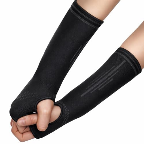 Unterarm Bandage, Volleyball Arm Ärmel Kompression Ärmel Schwarze Arm Sleeves Volleyballs Armschoner Volleyball-Armpolster Anti-Rutsch Sport Armbandage Unterarm für Radfahren Basketball Laufen