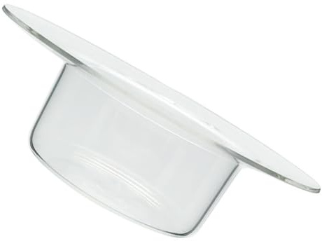 DECHOUS Cuenco Grande de Vidrio Transparente Forma de Sombrero de Paja, Tazón Multifuncional para Yogur, Postres y Frutas, Recipiente para Servir en Cocina, Frutero Elegante para Mesa