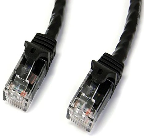 StarTech.com 7m CAT6 Ethernet Cable - Black CAT 6 Gigabit Ethernet Wire -650MHz 100W PoE RJ45 UTP Network/Patch Cord Snagless w/Strain Relief Fluke Tested/Wiring is UL Certified/TIA (N6PATC7MBK)