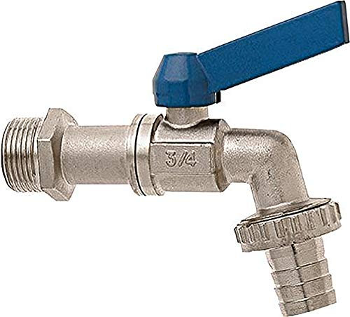 Geka Kugelauslaufventil NG3/4 AG G 3/4 Zoll, Aluminium, Gold/blau, 48 x 28 x 28 cm