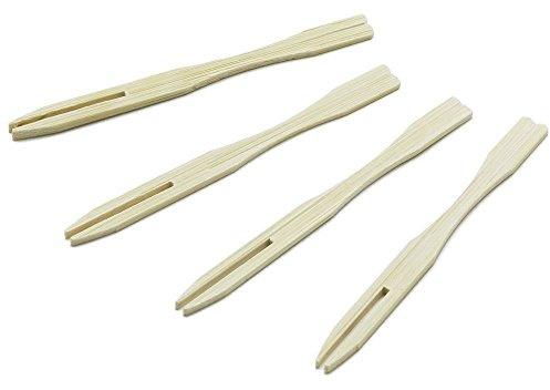 Bamboo Fork Pick 3.5 Inch - Pack of 100 - Wooden Buffet Forks for Finger Foods