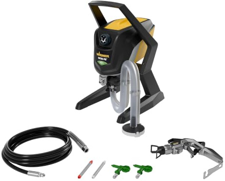 Wagner Airless ControlPro 350 R Spritzpistole für Wand und Decke, Holz und Metall. Für drinnen und draußen. Deckt in 2 min 15 m2 ab, 110 bar, Sprühdruck einstellbar, 15 m Schlauch