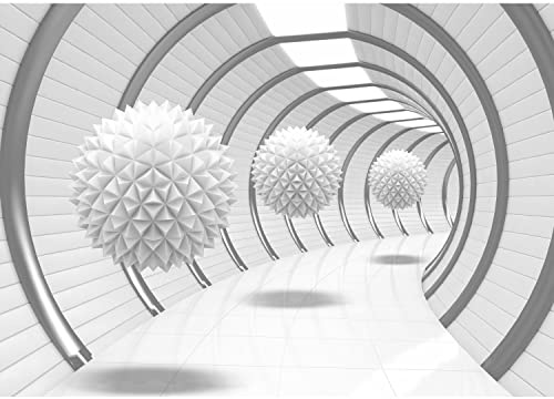 Runa Art Papier peint intissé 3D Abstrakt 352 x 250 cm Toison Mur XXL Tableaux Muraux Tapisserie Photo Décoration Murale Salon Chambre Weiss Grau 9175011a