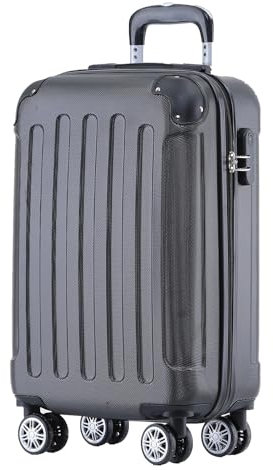 BEIBYE Zwillingsrollen Hardcase Reisekoffer Koffer Trolleys Hartschale in XL-L-M in 14 Farben (Schwarz, Handgepäck (55cm))