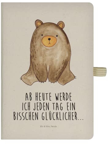 Mr. & Mrs. Panda notizbuch Bär sitzend - Geschenk, Kladde, Teddy, Journal, Adressbuch, Tagebuch, Reisetagebuch