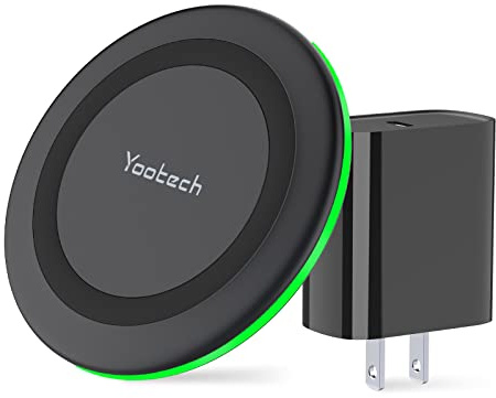 yootech Wireless Charger, 10W Max Wireless Charging Pad with Quick Adapter, Compatible with iPhone 17/17 Pro/17 Pro Max/Air/16/15/14/13/SE 2022/12/11/X,Samsung Galaxy S25/S24/S23, for AirPods Pro 3