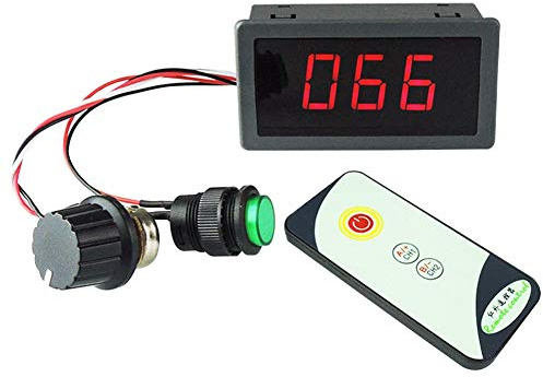 DollaTek Controlador de Velocidad del Motor 6V 12V 24V 5A PWM DC con Pantalla Digital LED Regulador de Control Remoto IR