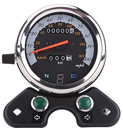 Motorrad Tachometer 95mm Montagelochabstand Dual Kilometerzähler Ganganzeige Universal