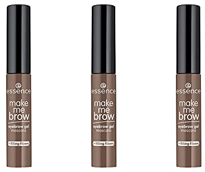 essence make me BROW eyebrow gel mascara, Augenbrauengel, Nr. 05, Braun, definierend, gelig, vegan, ohne Mikroplastikpartikel, Nanopartikel frei, ohne Parfüm, 3er Pack (3x3.8ml)