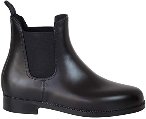 Lazura - Jodhpur Winter Reitstiefeletten Basic – Kinder, Herren & Damen Stiefeletten – mit Teddyplüschfutter & Pull-On – schwarze Chelsea Boots aus Kunstleder – Reitschuhe in Größe 28-43