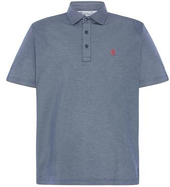 El Búho Nocturno Polo Hombre Manga Corta Algodón Slim Fit - Punto Suave Absorbente Transpirable Verano - Golf Tenis Pádel Camisa Deporte Casual Vestir - 100% Algodón, Azul 0010, M