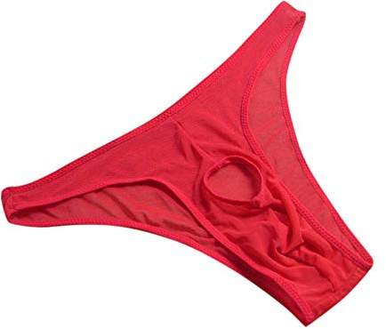 LINSINCH String Homme Sexy Transparent sous-vêtements sous-Vêtements Hommes Passion Perspective T-Back Gaze Trou Underpant