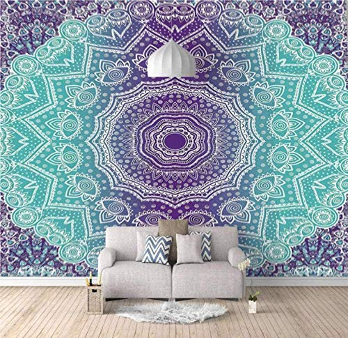 Papel Pintado De Foto 3D Con Flores De Mandala Papel Tapiz Con Motivos Papel Tapiz No Tejido Papel Tapiz Pared Pintado Papel Tapiz 3D Decoración Dormitorio Fotomural Sala Sofá Mural-150cm×105cm