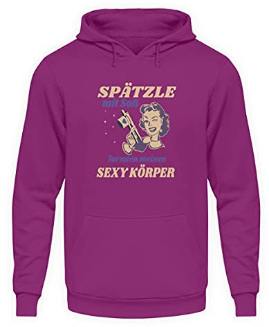 Spätzle avec sauce – Proverbes souabes – Cadeaux – Sweat à capuche unisexe, Magenta, L