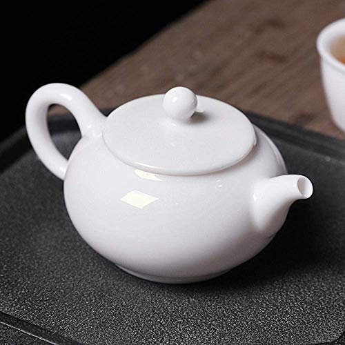 Tetera de cerámica, Juego de té de Porcelana Blanca, Tetera de cerámica, Juego de té Individual, Tetera de Piedra para el hogar