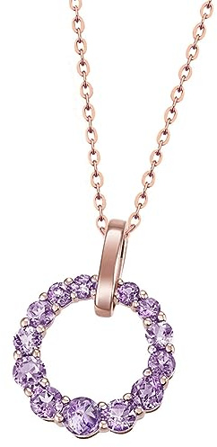 goldmaid Damen Collier 585 Rotgold 13 Amethyste lila insgesamt 2,25 ct.