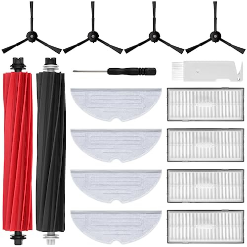 Zubehörset für Roborock S8/S8+, oGoDeal 1*Main Rollbürste 4*Seitenbürsten 4*Filter 4*Mopp Wischtücher 1*Bürste, Saugroboter Ersatzteile Zubehör