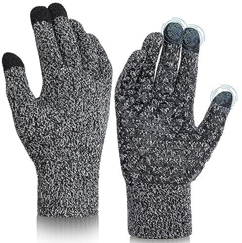 Wmcaps Touchscreen Winterhandschuhe Herren Damen Thermohandschuhe | Warmes Fleecefutter, Touchscreen, rutschfest. Größen M-XL. Laufhandschuhe für Laufen, Radfahren, Outdoorsport. Geschenk.