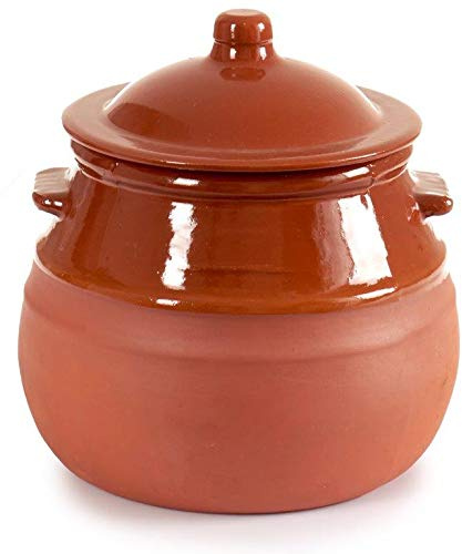 Tontopf mit Deckel 2 Liter Stewpot Eintopf - (2 Liter / 18 x 18 x 20,5 cm)