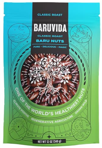 Baruvida Baru Nuts Classic Roast Flavor | World's Healthiest Nut | Crunchy and Delicious | Healthy Snack | High Protein, Lowest Fat and Lowest Calorie Nut | Suitable for Vegan, Gluten Free, Keto, Peanut Free | Naturally Non GMO | SUPERFOOD with SUPER TASTE | 12oz (340g) Resealable Bag
