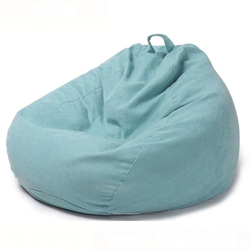 UGEFKMQ Outdoor Sitzsack Sitzsack-Pouf Für Drinnen Und Draußen, Sessel Mit Polsterung, Klassischer Sitzsack, Sitzsack-Bezug (Ohne Füllung),Grün,70Cm*80Cm