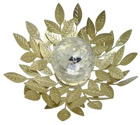 WatioWave Lampe décorative Solaire métallique en Forme de nénuphar, idéale pour éclairer Les Jardins et Les Cours.