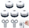Lot de 5 valves de purge de radiateur avec 2 clés de purge 1/2 en laiton nickelé - Valve de purge de chauffage manuelle - Valve de chauffage - Valve de purge - Avec tête rotative en plastique