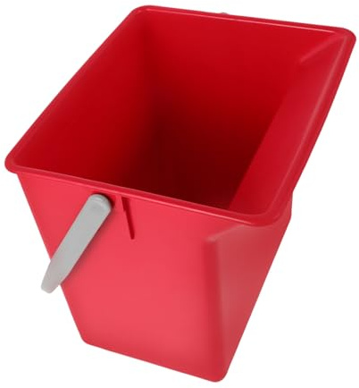 Cabilock Cubo de Limpieza con Asa de Plástico Rojo Rectangular Grande | Marcas de Medición, Clasificación de Residuos, Uso Versátil en Oficinas y Hogares, Formato de Gran Capacidad