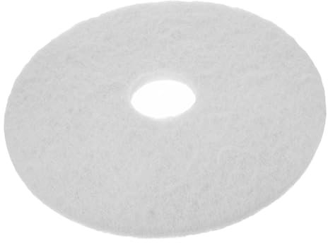 GARVALON Tampon de Polissage Réutilisable Blanc 43 Cm pour Machine à Nettoyer les Sols, Compatible Polisseur Plancher, Lingettes de Nettoyage pour Sols en Bois, Carrelage et Marbre, Usage
