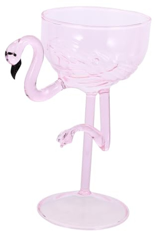 PartyKindom Bicchiere Da Cocktail Calice Da Vino Forma Di Fenicottero Vetro Trasparente Calice Piede Per Feste Matrimoni Casa e Bar