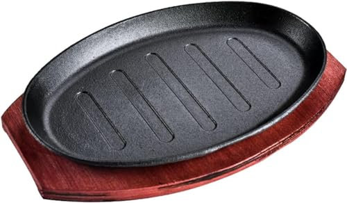 Cast Iron Steak Frying Pan, 10-inch Grill Pan, Multi-function Non-stick Grill Pan, Bamboo Steak Set, Outdoor Home Teppanyaki