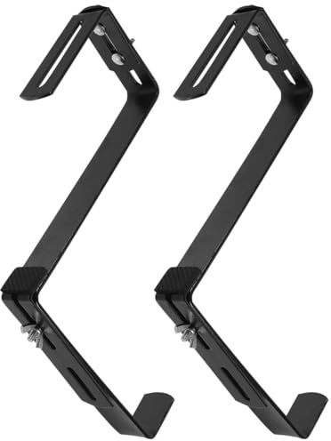 GALPADA 2Pcs Hanging Flower Pot Hook - Adjustable Balcony Planter Bracket for Vertical Gardening Iron Flower Pot Holder for Indoor and Outdoor Use