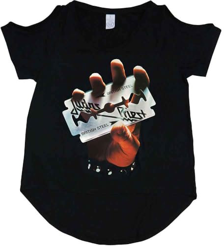 Rock Off officially licensed products Ladies Judas Priest British Steel Officiel Femmes Dames T-Shirt (Small)