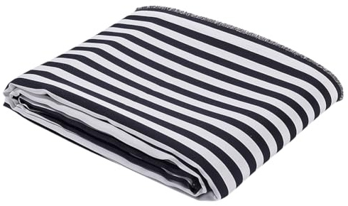 NBEADS 3×1.5m Schwarz‑Weiß gestreifter Polsterstoff, dünnes strapazierfähiges Polyester‑Material mit geometrischen Streifen, ideal für Kleidung, Kostüme, Bekleidungszubehör, Heimwerker‑Näharbeiten