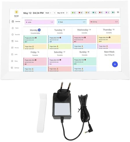NOENNULL 15,6 Zoll Smart Digital Kalender, Wallplaner Digitaler Kalender Chore -Diagramm WiFi Smart -Touchscalender Interaktive Anzeige Wall Desk Mount App Control 32 GB 2 Wege (EU -Stecker)