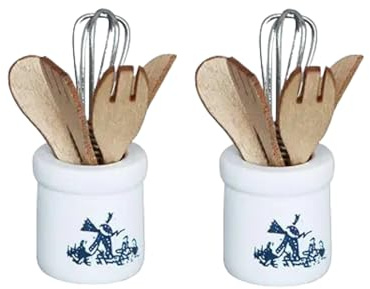 Set di 2 utensili da cucina in miniatura 1/12, accessori per la decorazione della casa delle bambole, decorazioni, decorazioni