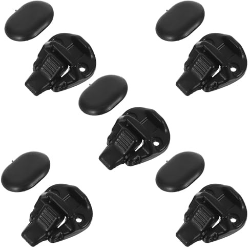 ULTECHNOVO Hebillas de Cerradura de Ventana Corrediza de Coche Compatibilidad y Seguridad Mejorada Kit de 5 Piezas Plástico Negro para Uso Automotriz