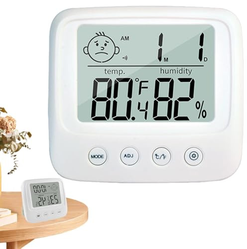 Temperature Humidity Monitor, Mini Indoor Humidity Meter Room Hygrometer, Accurate Temperature Sensor, Easy to Read for Pet Reptile, Home, Greenhouse, Cellar, Bedroom