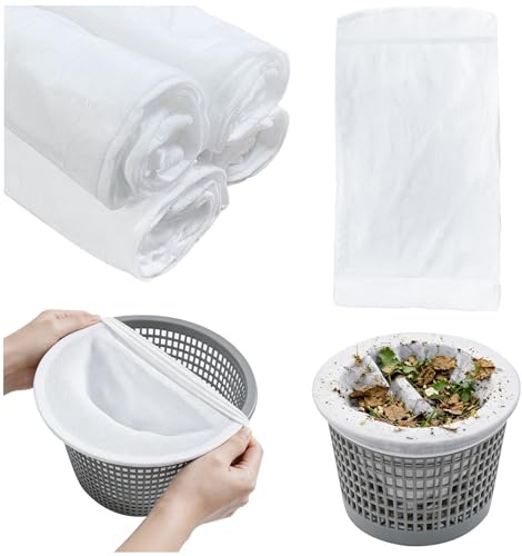 Noviatrix 20 Pièces Chaussette Skimmer Piscine, Réutilisables Chaussette Skimer Fine Filtre pour Panier Piscine Convient pour Filtrer Les Feuilles, Impuretés et Cheveux dans Les Piscines