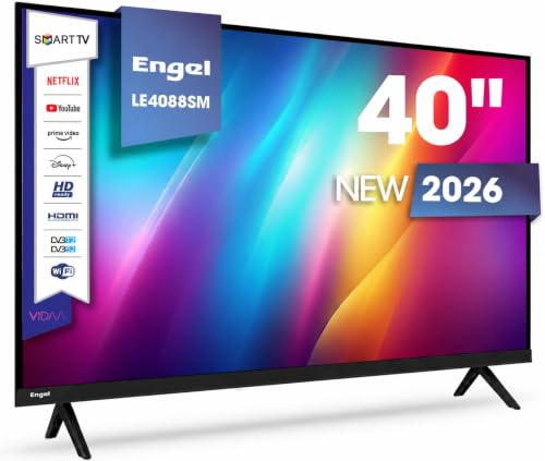 Youin Engel Smart TV LED 40 pollici Full HD 1080p, sistema VIDAA, WiFi, Dolby Audio, 3 HDMI, 2 USB, DVB-T2/S2/C, Ethernet, HbbTV, PVR e Time Shift