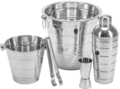KARL HAUSMANN Kit Coctelería 5 Piezas Acero con Coctelera